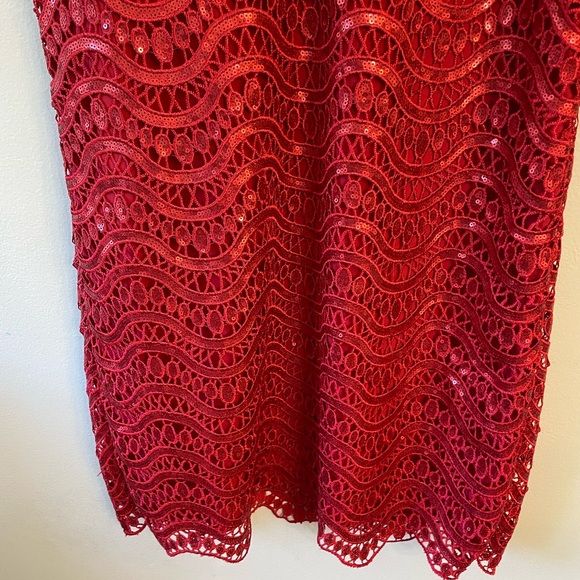 Saylor by Revolve Red Lace Sequin Mini Dress size XS - Picture 7 of 10